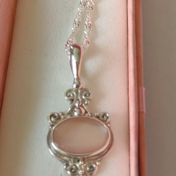 Sajan Crafted Sterling Silver Pink Polished Moonst - Picture 6 of 12